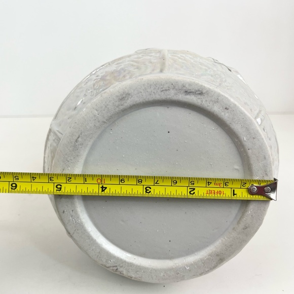 Vintage Mid Century Lusterware Pink Floral Wishing Well Planter & Water Bucket - Picture 13 of 16